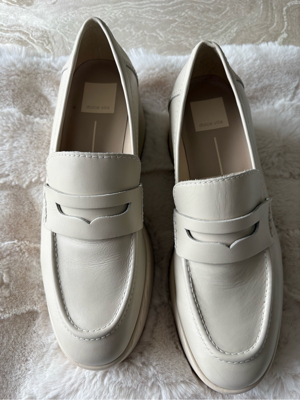 Dolce Vita Women's Off-White Leather Penny Loafers
